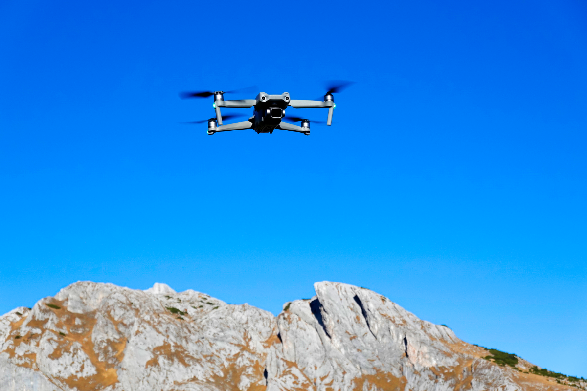 Drone in the mountains Hill and Mountains flying